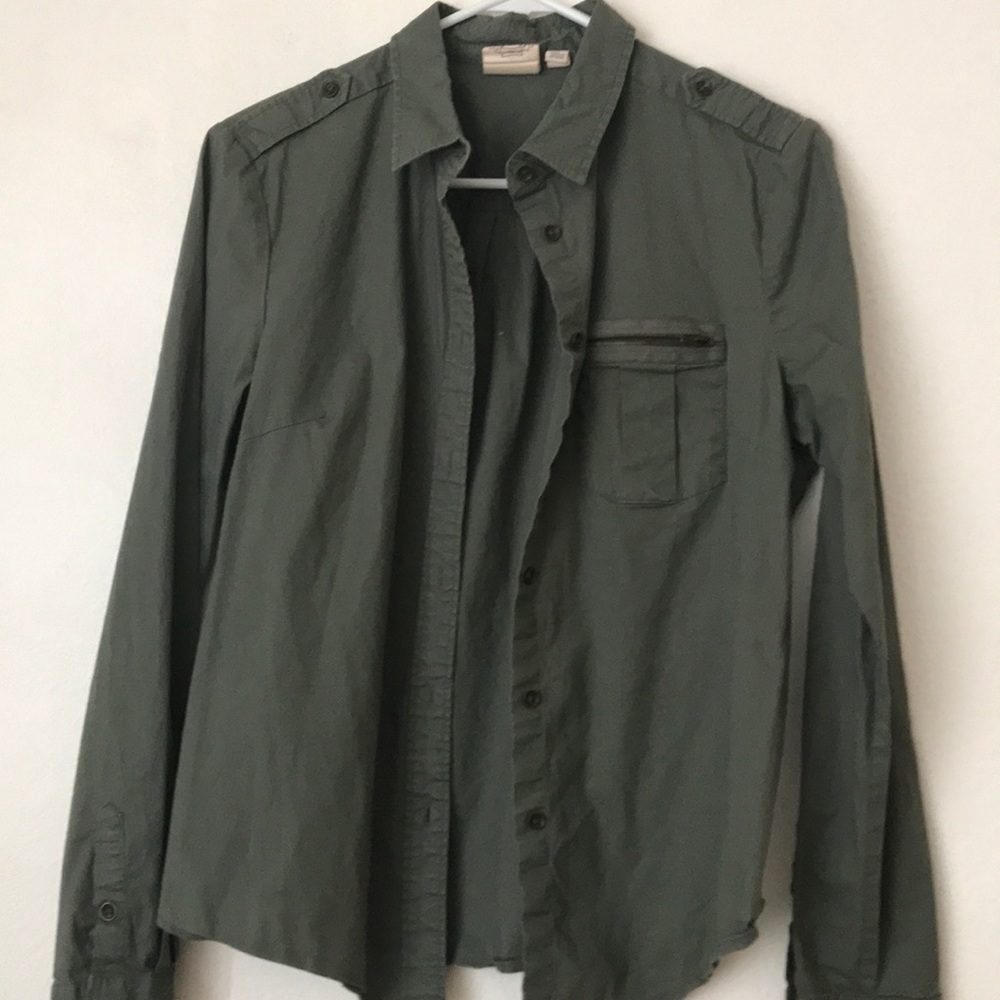 Army Green collared button up